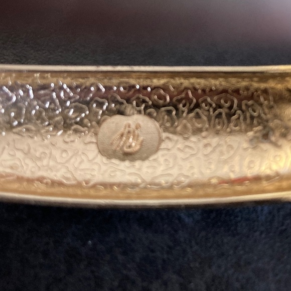 Women’s Black/white/rhinestone enamel hinges bracelet Vintage Jiu Long Xing - Picture 2 of 5